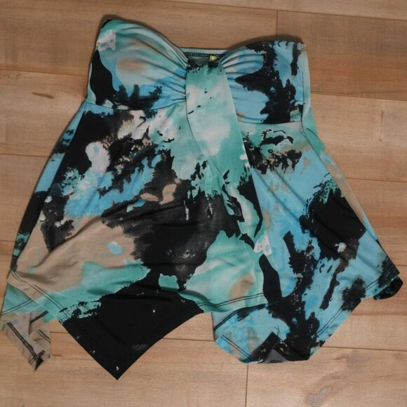 🌊 Y2K Aqua Marble Tube Top – Size S 🌊 - Picture 2 of 3